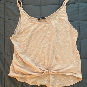 Cropped tie front tank top